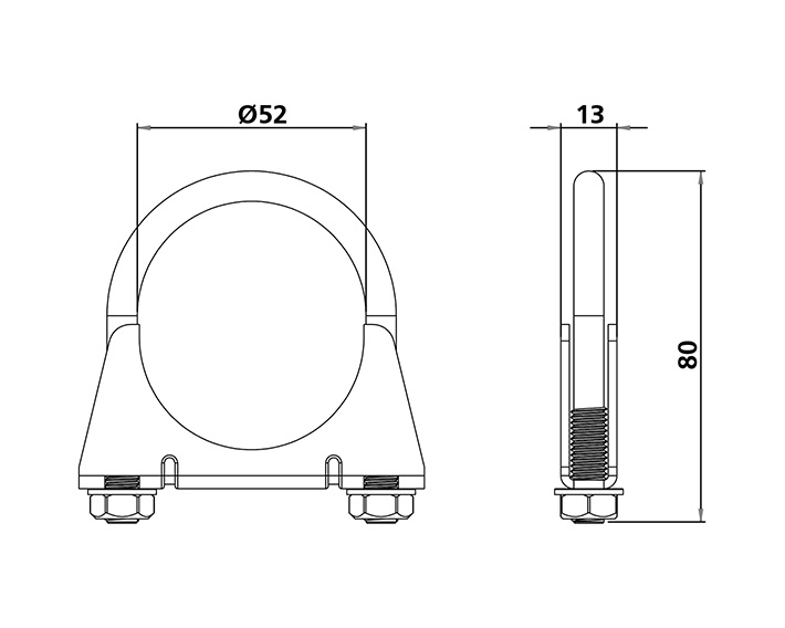 Rörfäste Sporthallsarmatur 52mm Par