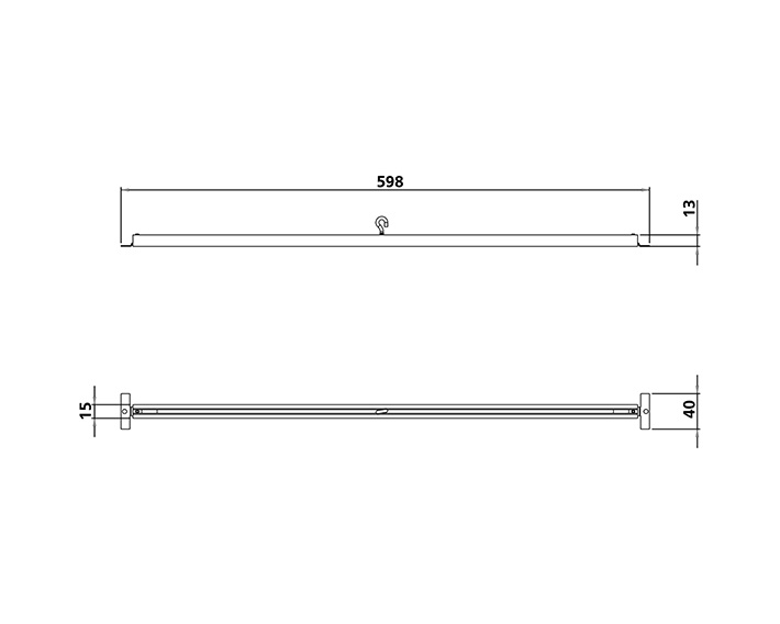 Bärskena för T-profil 600 med glidskruv